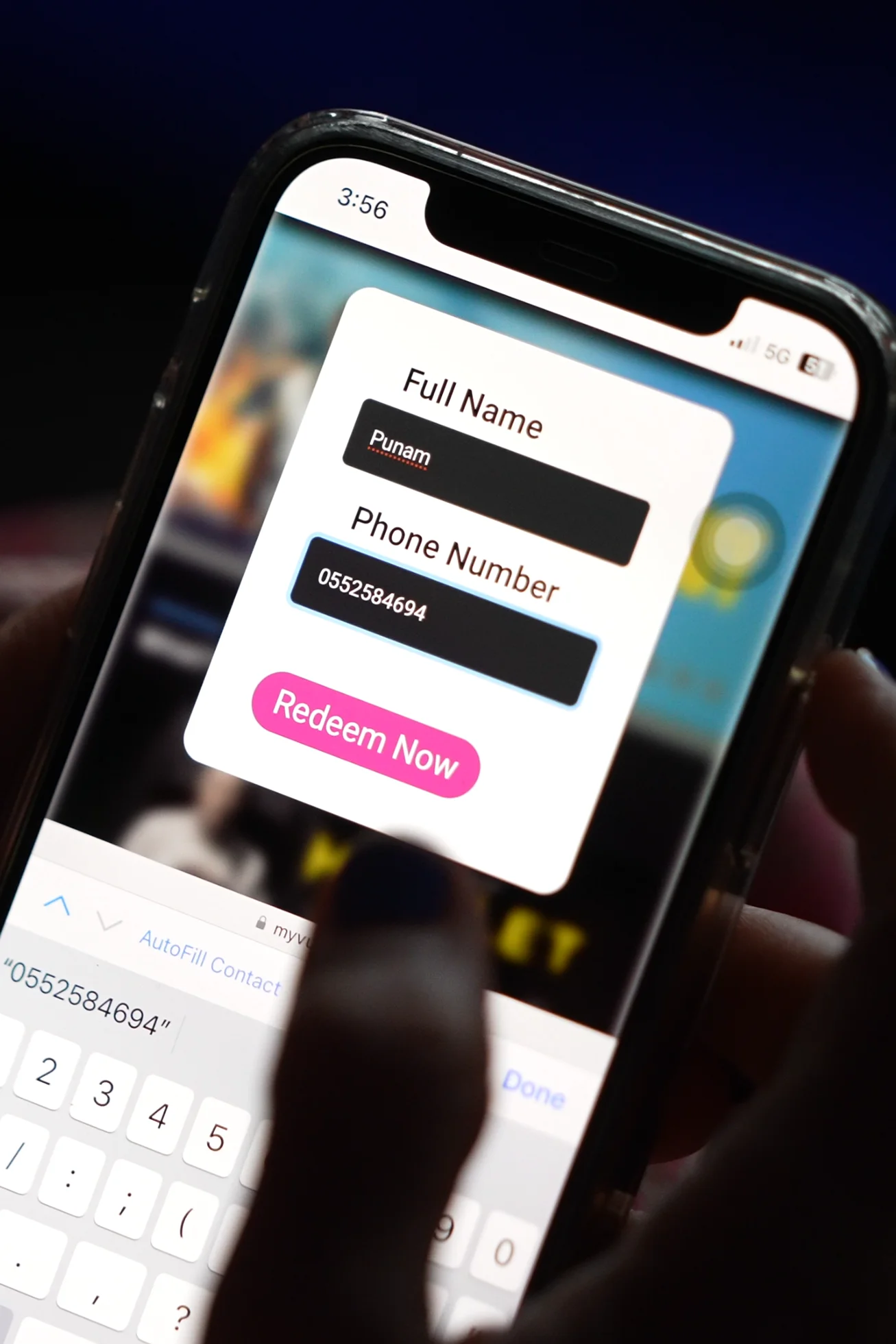 Cinema goer fills in personal details with ease Cinema goer fills in personal details with ease